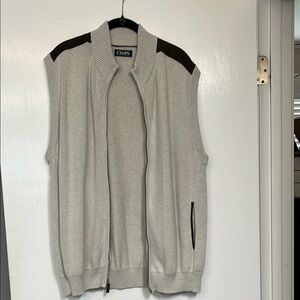 Chaps Beige Vest with Dark Accents